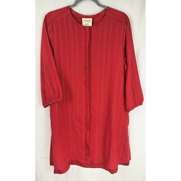 Marigold Lane Red Gold Striped Tunic Size XL NWT - Picture 3 of 11
